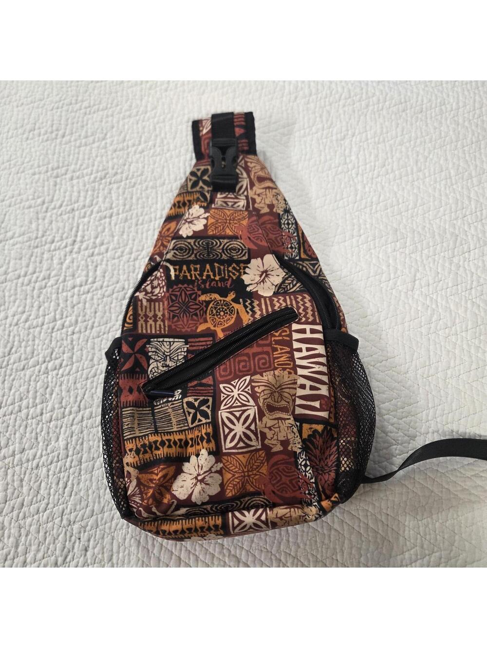 Hawaiian‎ Print Sling Backpack Crossbody Bag